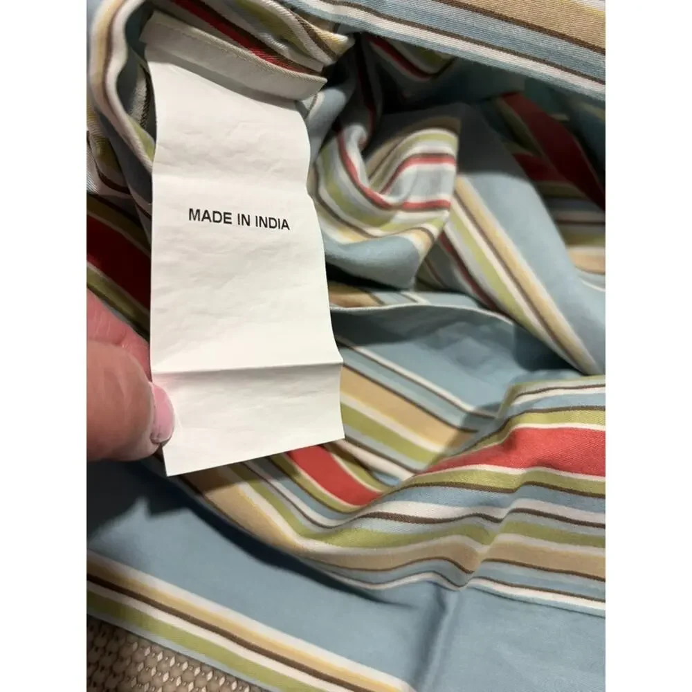 Pottery Barn Duvet Cover King Doyle Stripe Organic (Flaw) 4 Pillow Cover Shams